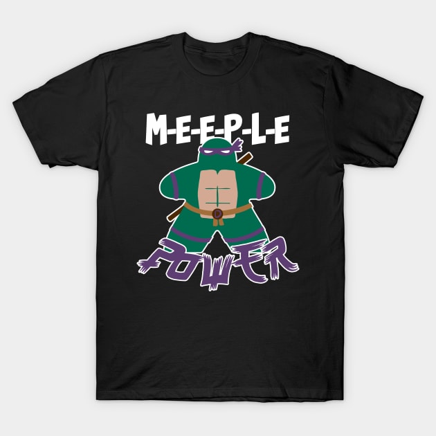 Meeple Power - Turtle Power T-Shirt by Kev Brett Designs